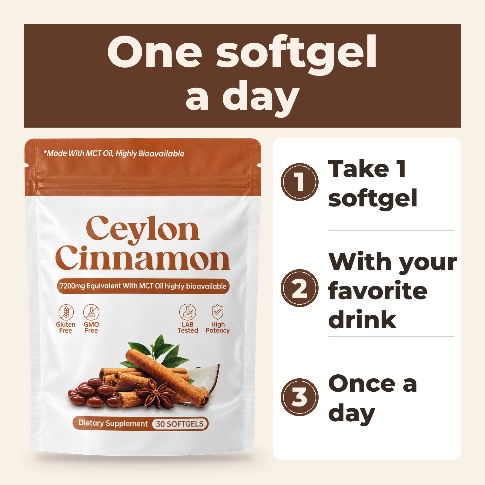 One serving, once a day